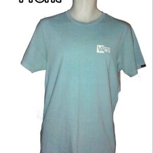 Vans Men’s Light Blue Shirt with Checkers on Back